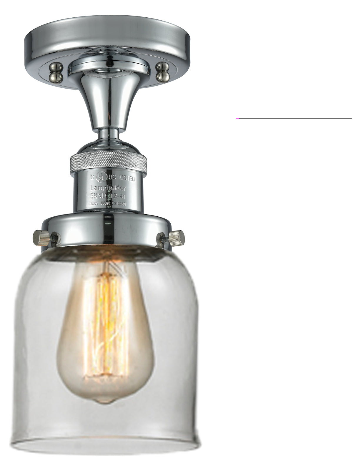 1 Light Vintage Dimmable Led Semi-Flush Mount