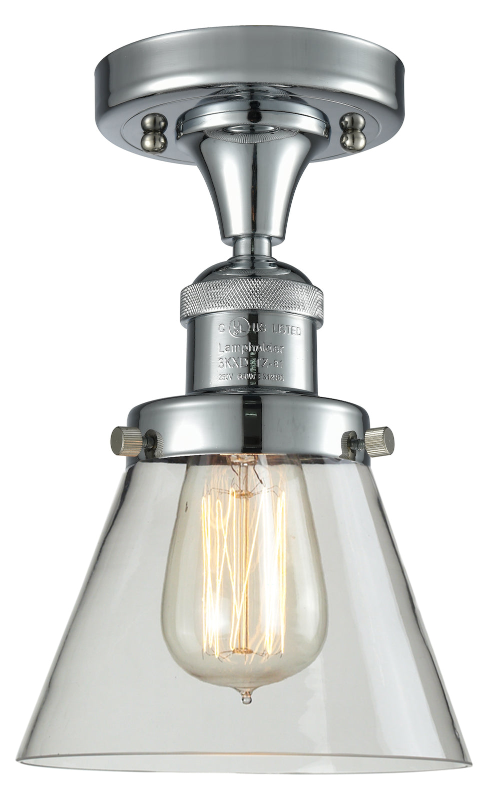 1 Light Vintage Dimmable Led Semi-Flush Mount by Innovations Lighting