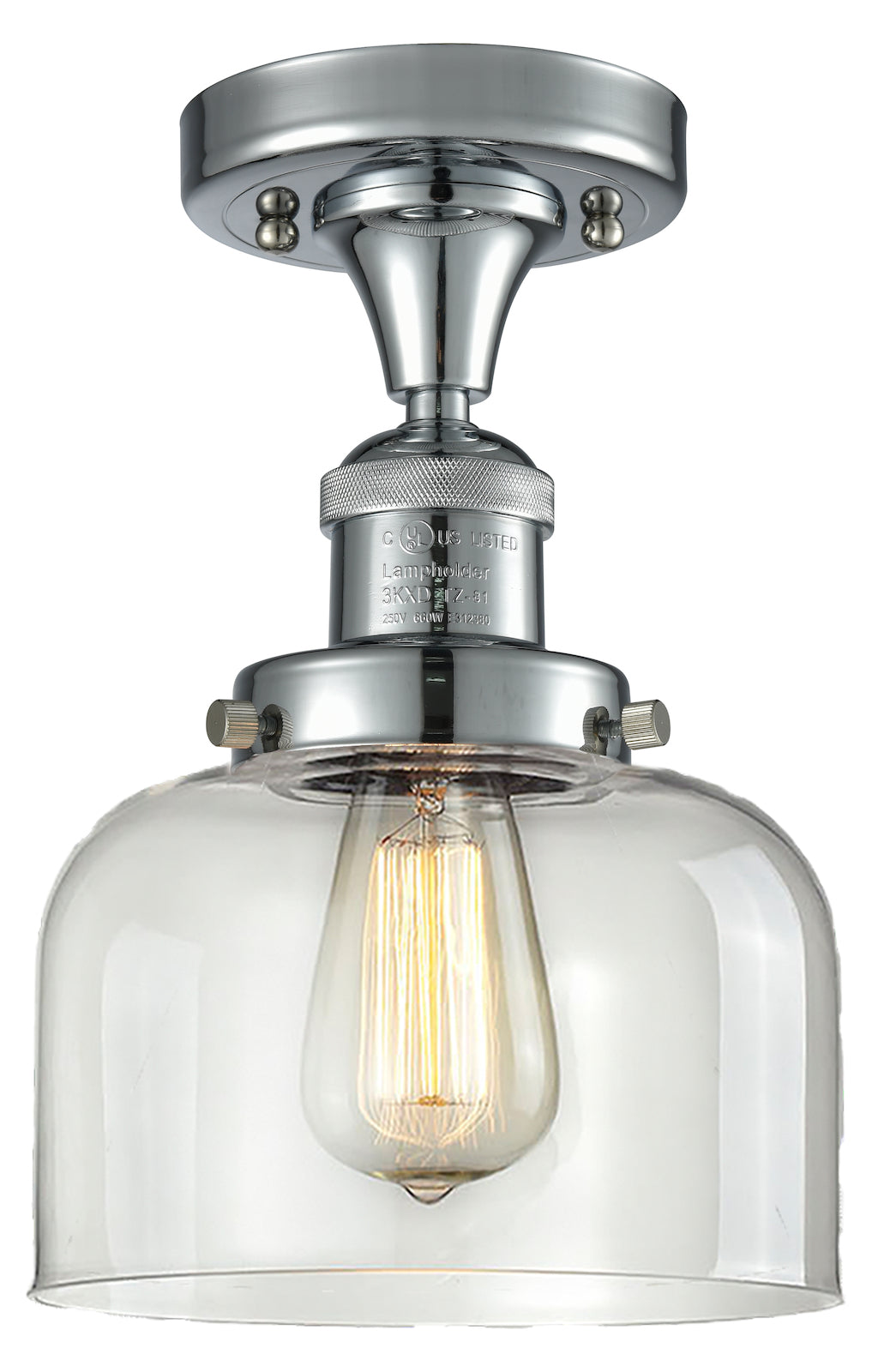1 Light Vintage Dimmable Led Semi-Flush Mount by Innovations Lighting