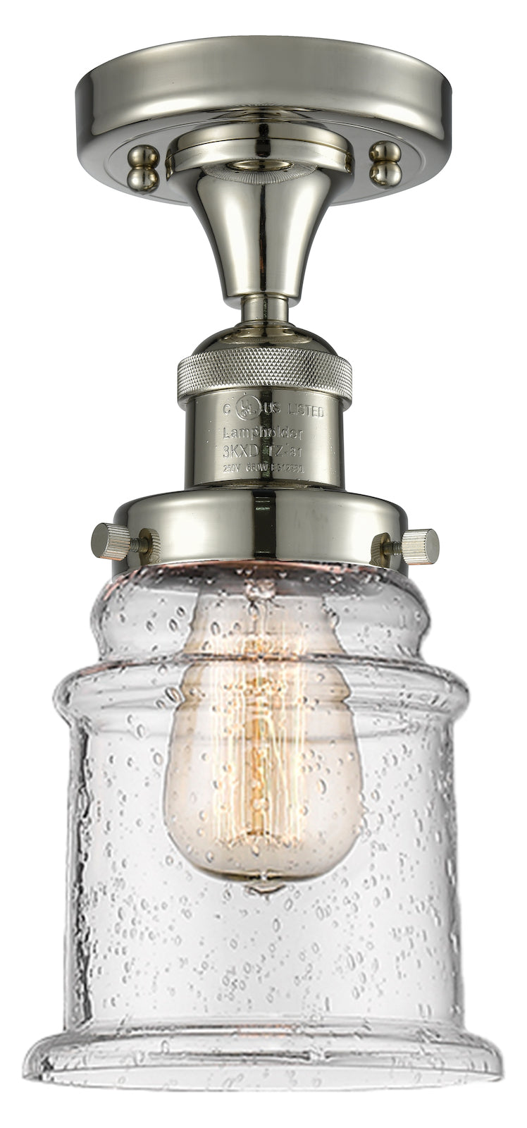 1 Light Vintage Dimmable Led Semi-Flush Mount by Innovations Lighting