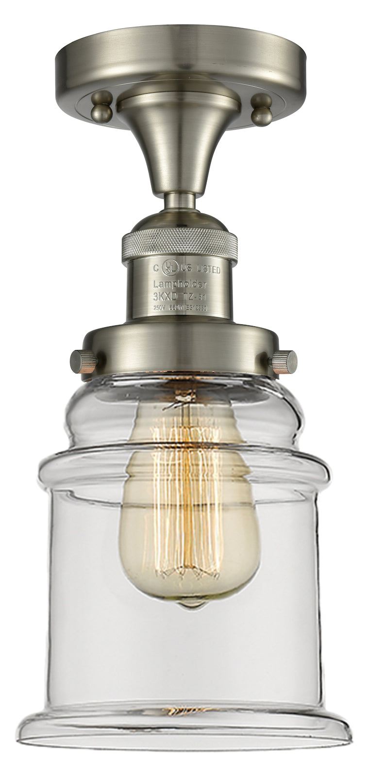 1 Light Vintage Dimmable Led Semi-Flush Mount by Innovations Lighting