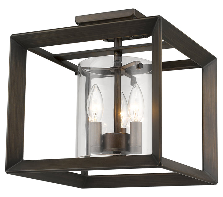 Semi-Flush (Low Profile) (Gunmetal Bronze & Clear Glass)