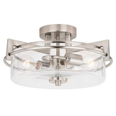 15-in Semi-Flushmount Satin Nickel by Vaxcel International