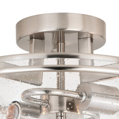 15-in Semi-Flushmount Satin Nickel
