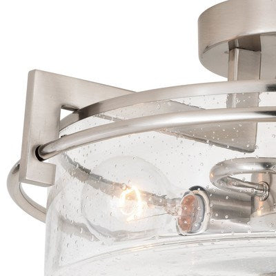 15-in Semi-Flushmount Satin Nickel