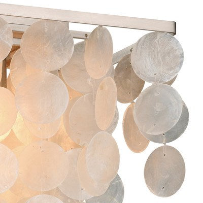 Capiz Shell 16 in. Square Flush Mount Satin Nickel