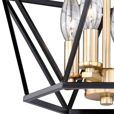 Turin 14.5-in Semi Flush Ceiling Light Noble Bronze and Natural Brass