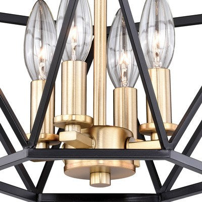 Turin 14.5-in Semi Flush Ceiling Light Noble Bronze and Natural Brass