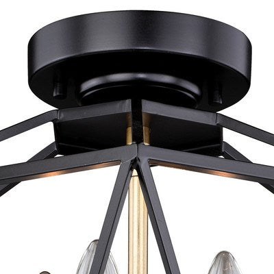 Turin 14.5-in Semi Flush Ceiling Light Noble Bronze and Natural Brass