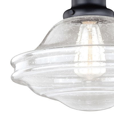 Huntley 12-in Semi Flush Ceiling Light Clear Glass Oil Rubbed Bronze