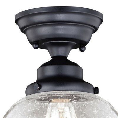 Huntley 12-in Semi Flush Ceiling Light Clear Glass Oil Rubbed Bronze