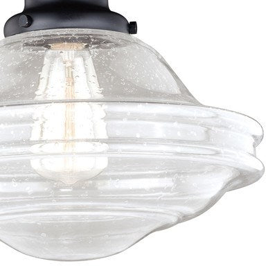 Huntley 12-in Semi Flush Ceiling Light Clear Glass Oil Rubbed Bronze