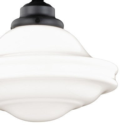 12-in Semi Flush Ceiling Light Milk Glass Oil Rubbed Bronze