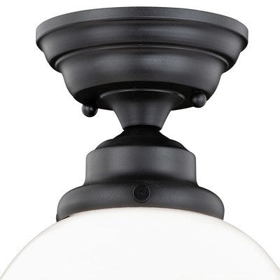 12-in Semi Flush Ceiling Light Milk Glass Oil Rubbed Bronze