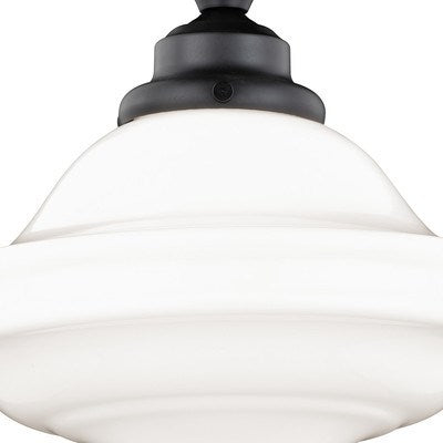 12-in Semi Flush Ceiling Light Milk Glass Oil Rubbed Bronze