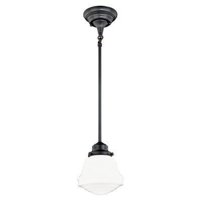 6.25-in Mini Pendant Milk Glass Oil Rubbed Bronze by Vaxcel International
