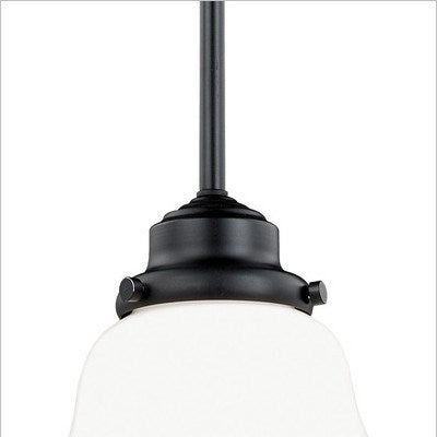 6.25-in Mini Pendant Milk Glass Oil Rubbed Bronze