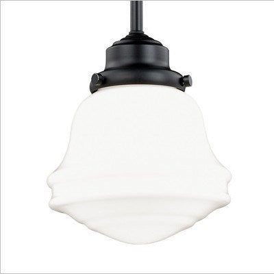 6.25-in Mini Pendant Milk Glass Oil Rubbed Bronze