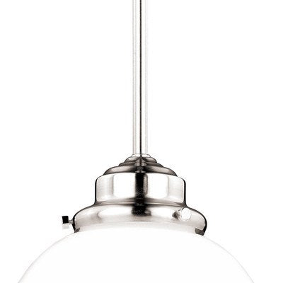 Huntley 12-in Pendant Milk Glass Satin Nickel