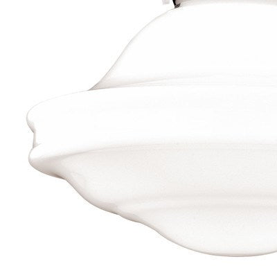 Huntley 12-in Pendant Milk Glass Satin Nickel