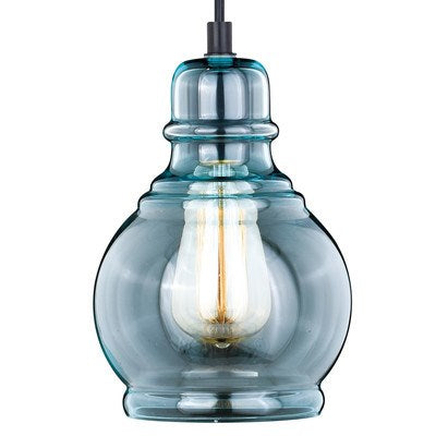 Millie 6.25-in Mini Pendant Oil Rubbed Bronze Smoke Blue