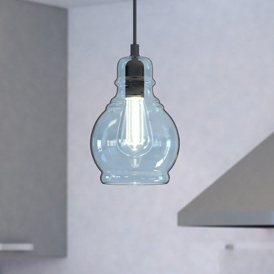 Millie 6.25-in Mini Pendant Oil Rubbed Bronze Smoke Blue
