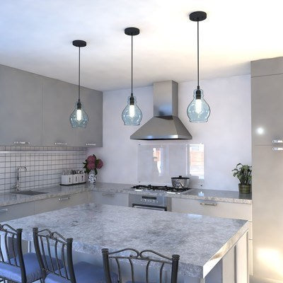 Millie 6.25-in Mini Pendant Oil Rubbed Bronze Smoke Blue