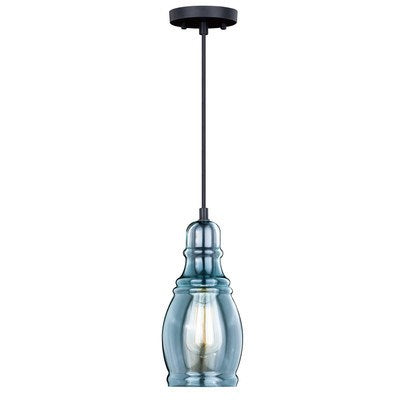 Millie 5.25-in Mini Pendant Oil Rubbed Bronze Smoke Blue by Vaxcel International