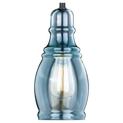 Millie 5.25-in Mini Pendant Oil Rubbed Bronze Smoke Blue