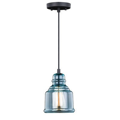 Millie 6-in Mini Pendant Oil Rubbed Bronze Smoke Blue by Vaxcel International