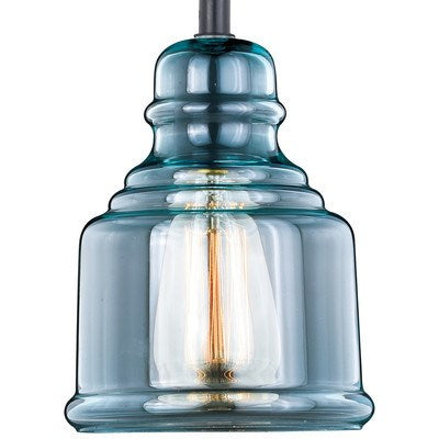 Millie 6-in Mini Pendant Oil Rubbed Bronze Smoke Blue