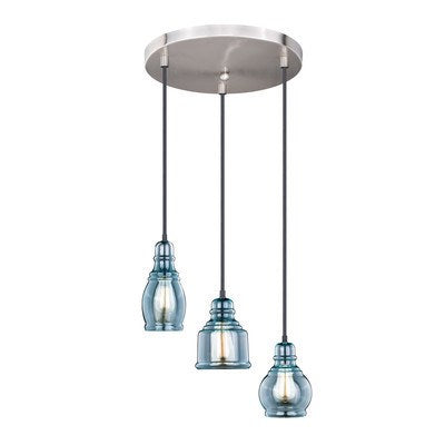 Millie 3L Assorted Mini Pendants with 12 in. Canopy Satin Nickel by Vaxcel International