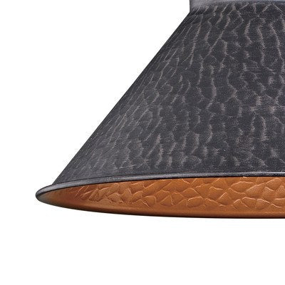 10-in Outdoor Post Light Aged Iron and Light Gold
