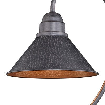 10-in Outdoor Post Light Aged Iron and Light Gold