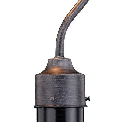 10-in Outdoor Post Light Aged Iron and Light Gold