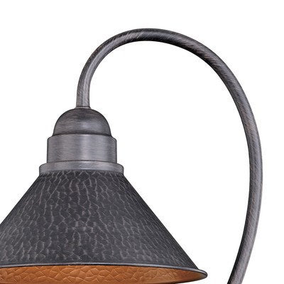 10-in Outdoor Post Light Aged Iron and Light Gold