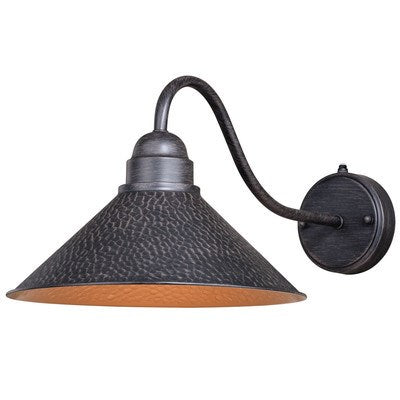 12-in Long Arm Outdoor Wall Light Aged Iron and Light Gold by Vaxcel International