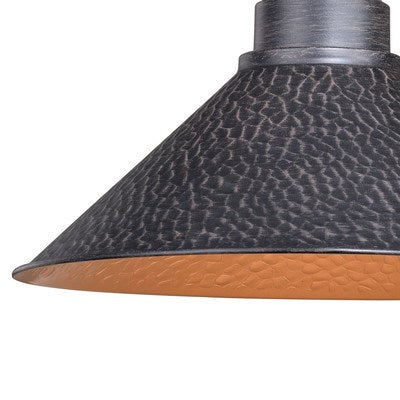 12-in Long Arm Outdoor Wall Light Aged Iron and Light Gold