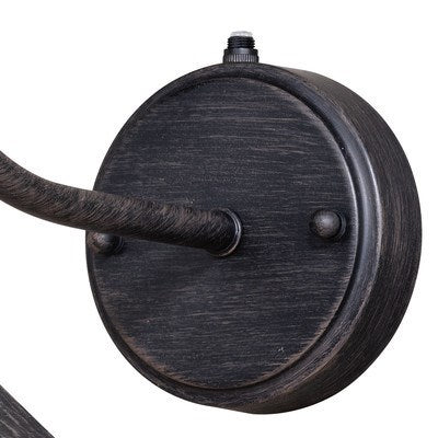 12-in Long Arm Outdoor Wall Light Aged Iron and Light Gold