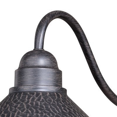 12-in Long Arm Outdoor Wall Light Aged Iron and Light Gold