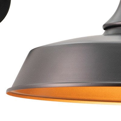 15-in Outdoor Wall Light Dark Bronze and Light Gold