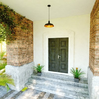 Dorado 15-in Outdoor Pendant Dark Bronze and Light Gold
