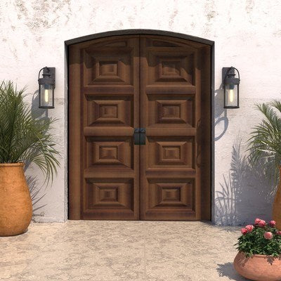 Motion Sensor Dusk to Dawn Outdoor Wall Light Rust Iron