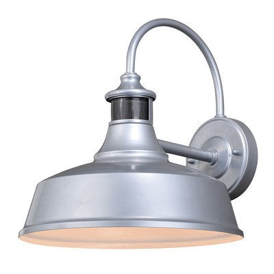 Dorado Motion Sensor Dusk to Dawn Outdoor Wall Light Satin Silver and White by Vaxcel International