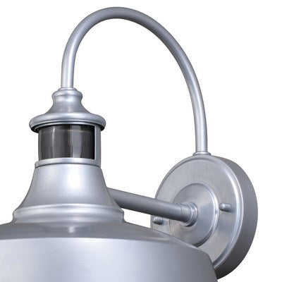 Dorado Motion Sensor Dusk to Dawn Outdoor Wall Light Satin Silver and White