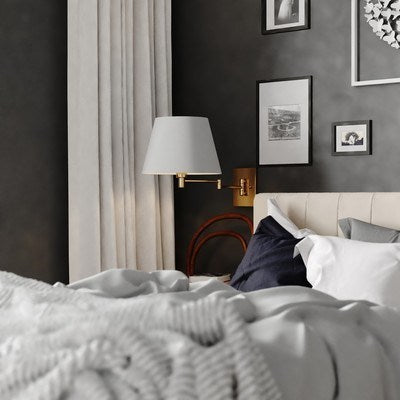 Instalux Swing Arm Wall Light Natural Brass