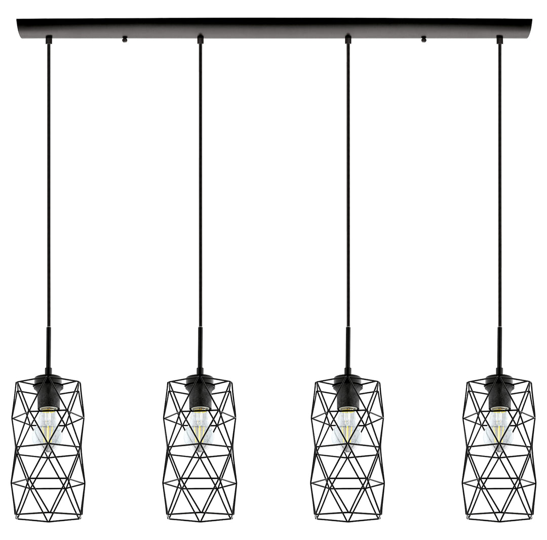 4X25W Multi Light Pendant W/ Matte Black Finish by Eglo