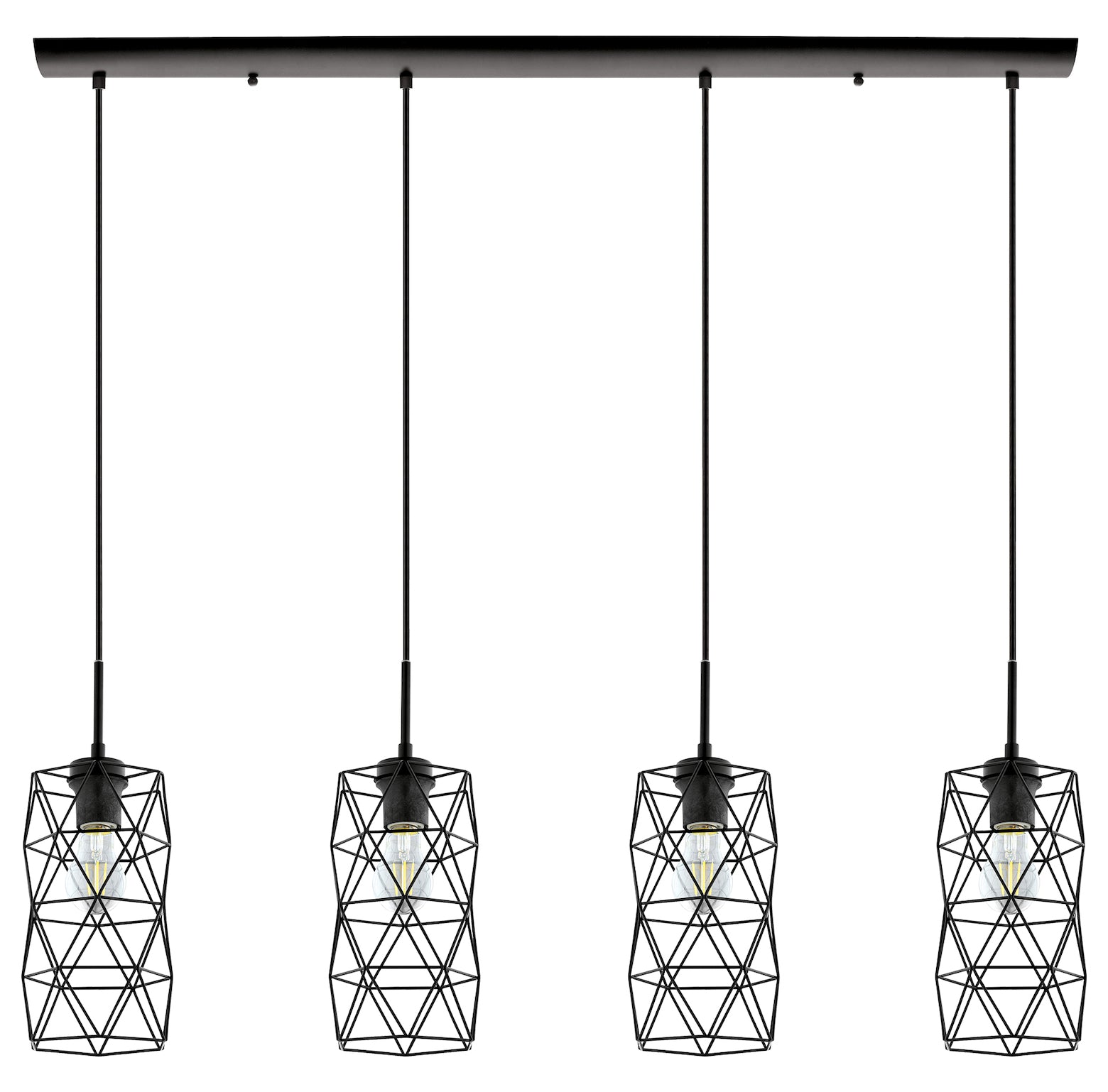 4X25W Multi Light Pendant W/ Matte Black Finish by Eglo