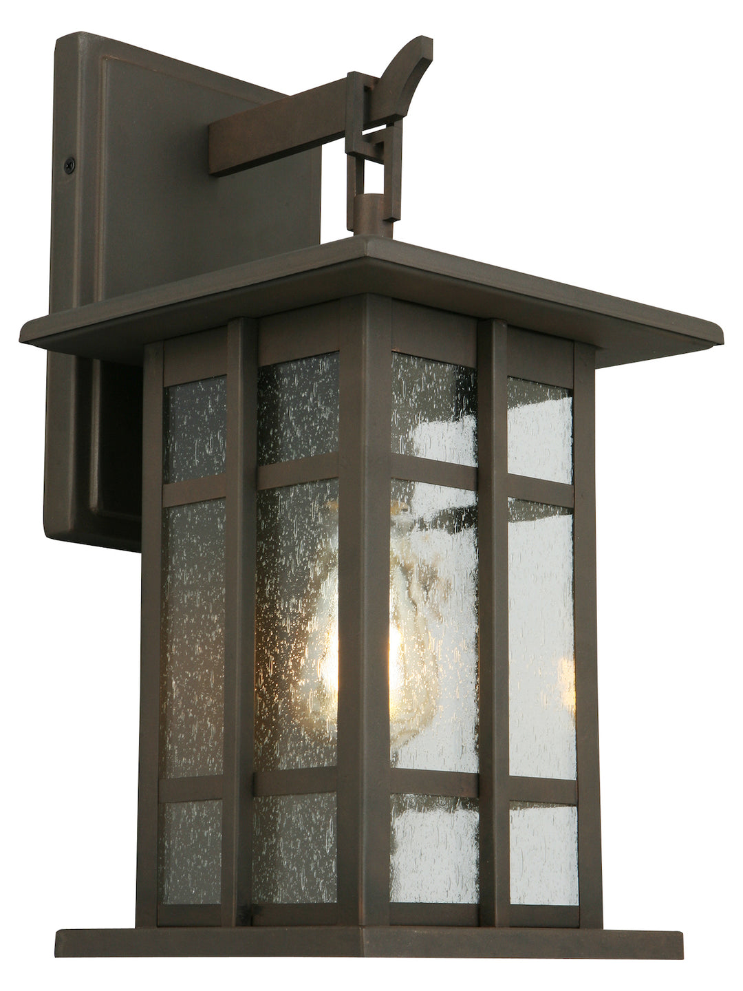 1X60W Outdoor Wall Light W/ Matte Bronze Finish And Clear Seeded Glass by Eglo