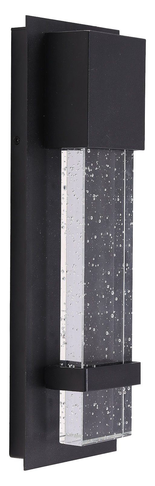1X11W Led Outdoor Wall Light W/ Matte Black Finish & Clear Seeded Glass by Eglo